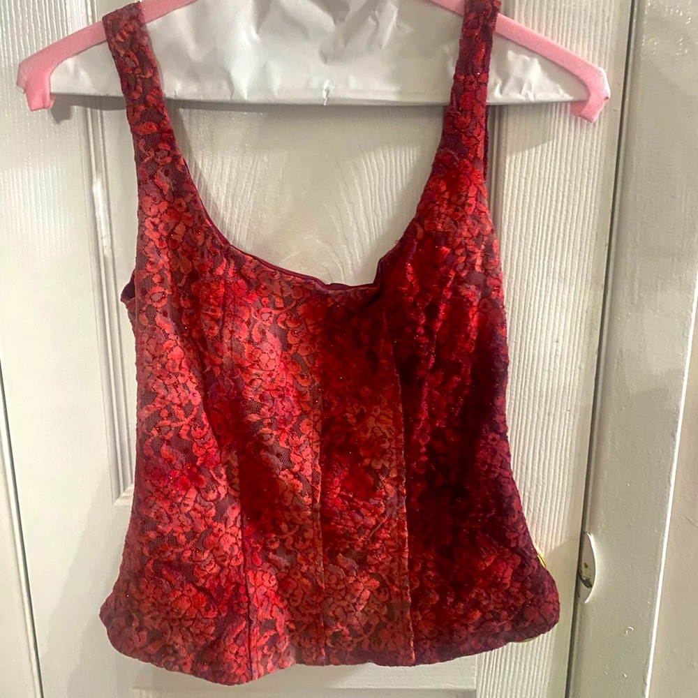 Lace red corset